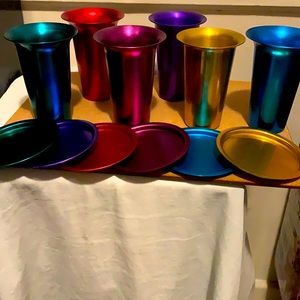 Retro Aluminum Tumblers with matching Coasters